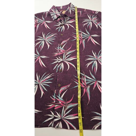 Caribbean sz XL silk blend hawaiin vacation short sleeve button up EUC luau - Picture 7 of 7
